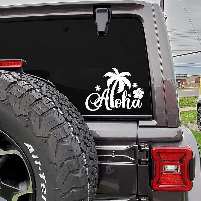 Aloha Hawaiian Hibiscus Decal for Car or Laptop