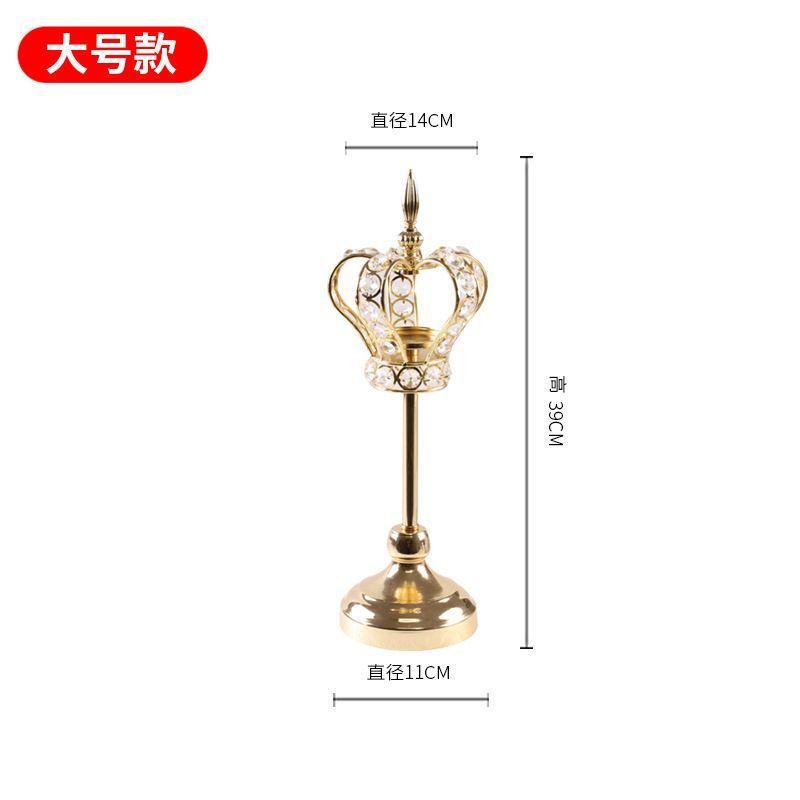 European crystal candlestick crown candlelight dinner scene decoration props living room golden ornaments retro luxury