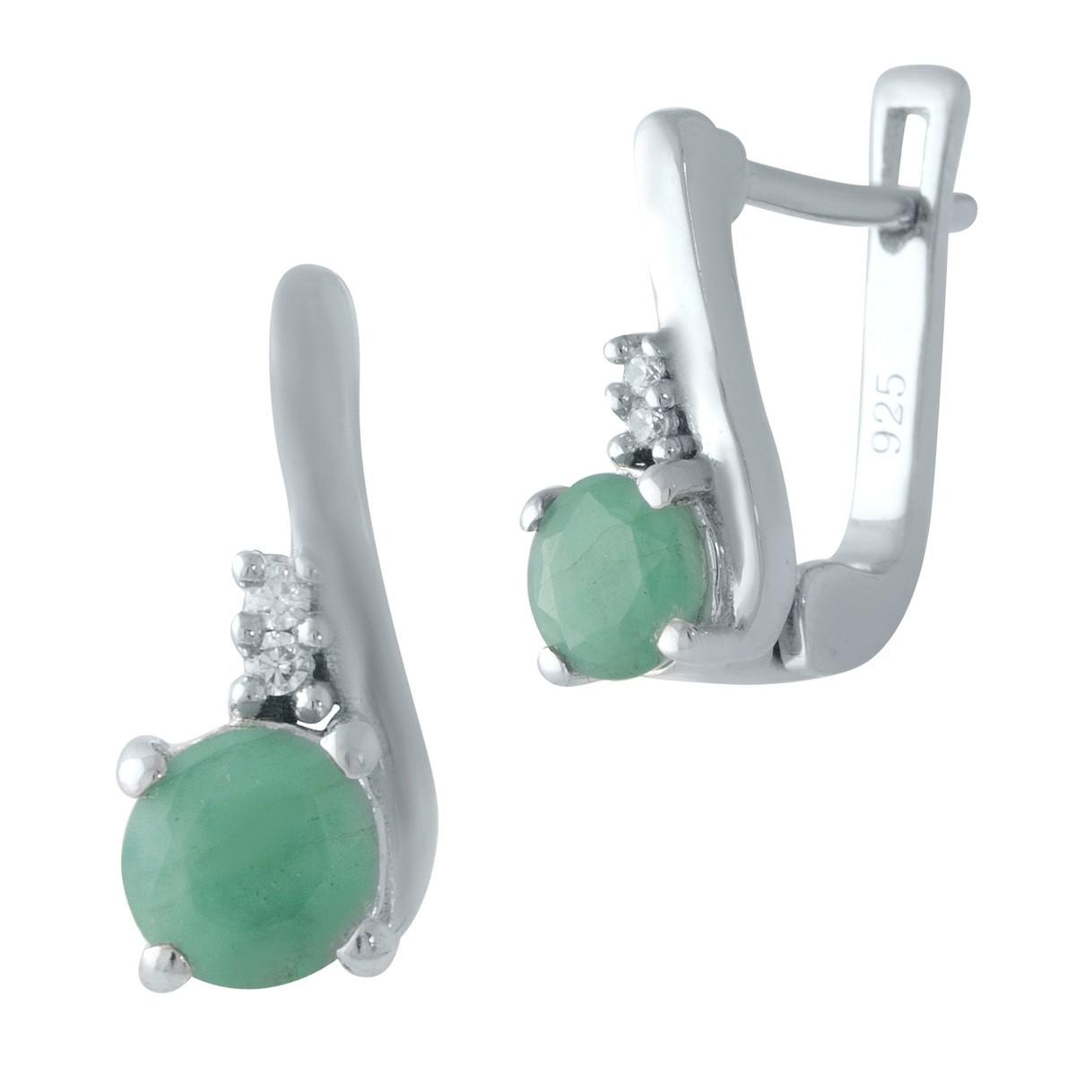 

Срібні сережки з натуральним смарагдом 0.97ct (2010838) смарагдовий