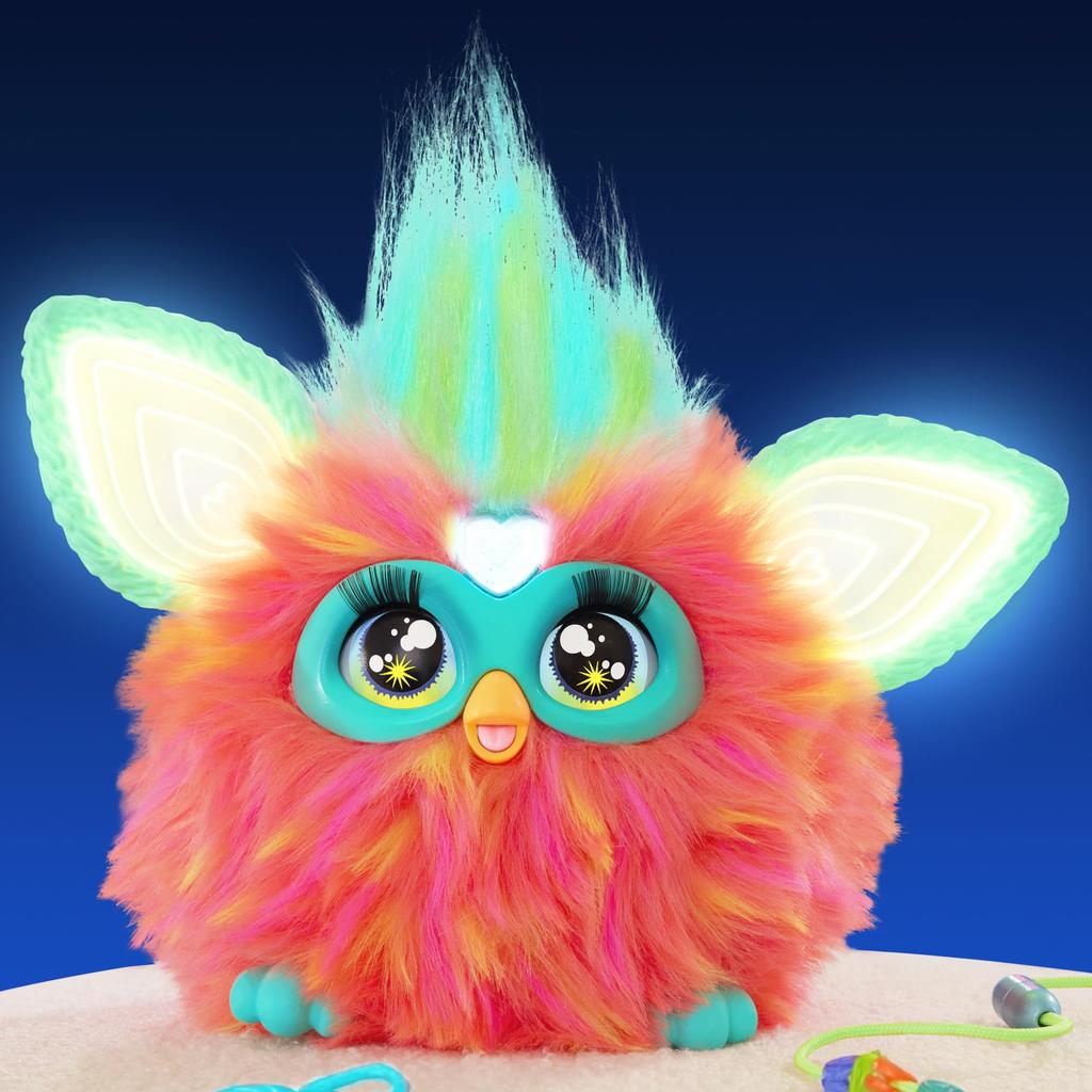 Hasbro Furby Coral Interactive Toy for Boys and Girls Ages Includes 15 Fashion Animatronic Electric Plush Toy for Children F6744 Genuine New Model