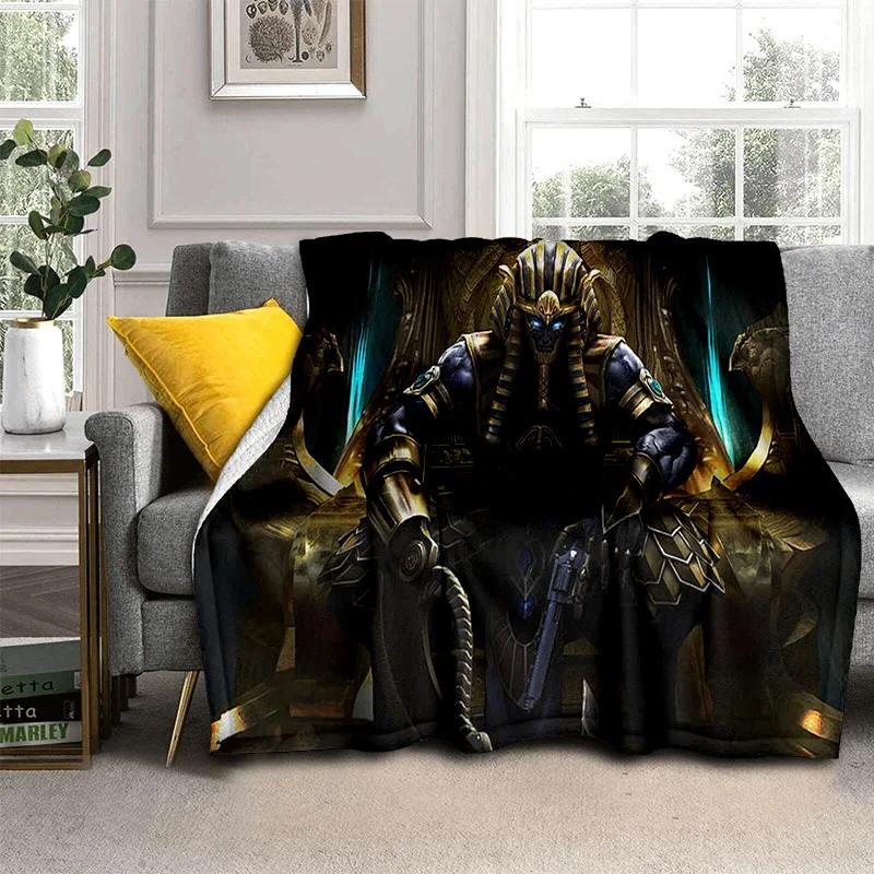 Pharaoh Egyptian Mythology Hieroglyphics Blanket,Soft Throw Blanket for Home Bedroom Bed Sofa Picnic Travel Office Cover Blanket
