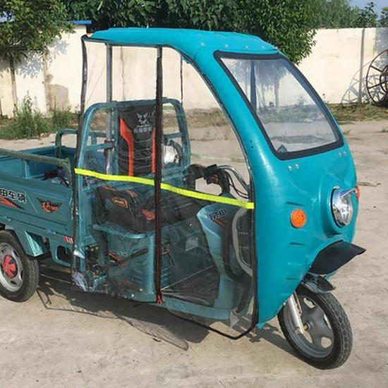 Electric Tricycle Rain & Sun Canopy with Tempered Glass