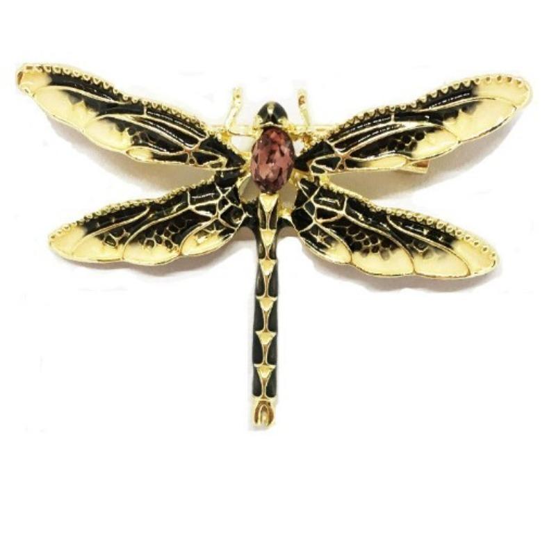 Fashion Crystal Vintage Dragonfly Brooch Large Insect Brooches for Women Pins Wedding Jewelry Accessories