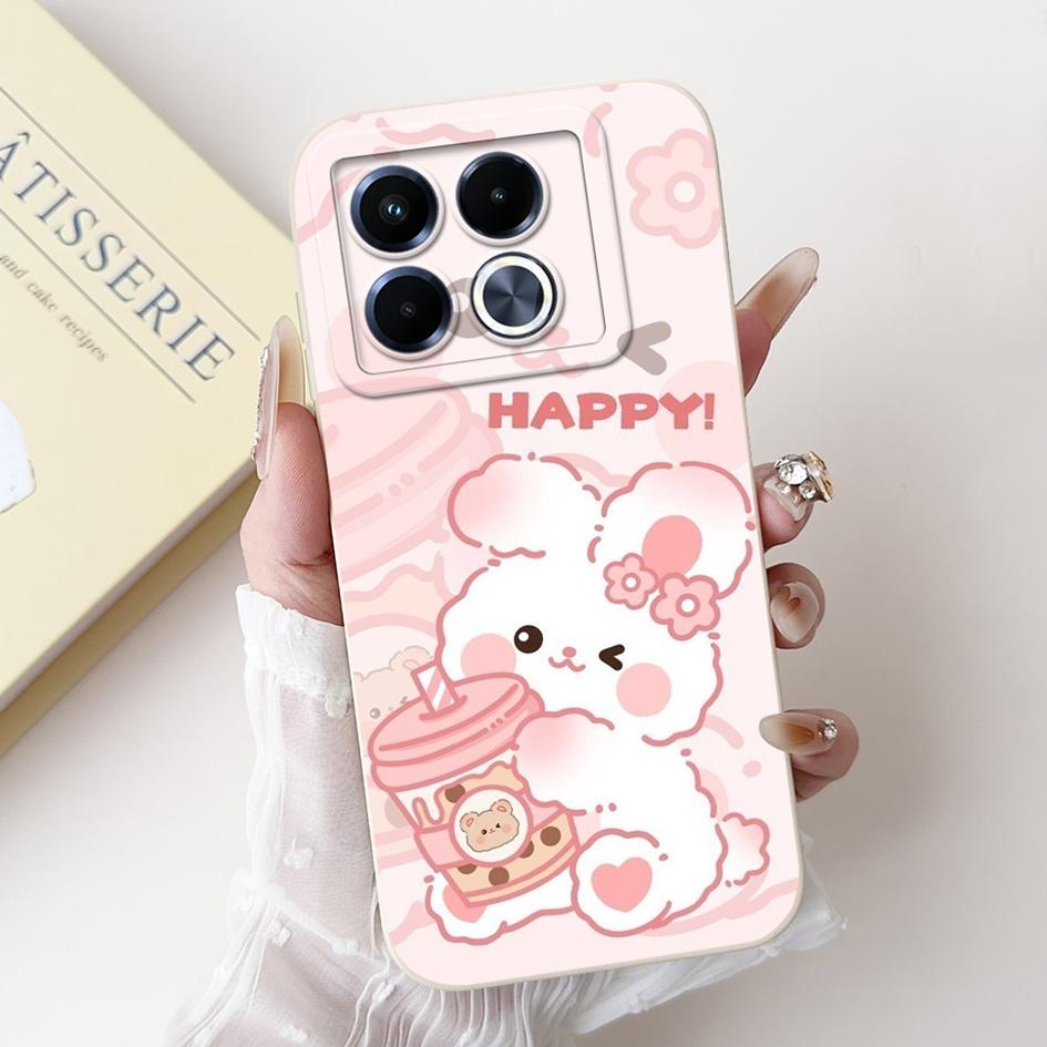 For Infinix Note 40 5G Case Cartoon Rabbit Flower Anti Slip Bumper Soft Silicone Cover For Infinix Note40 X6852 X6851 Phone Case