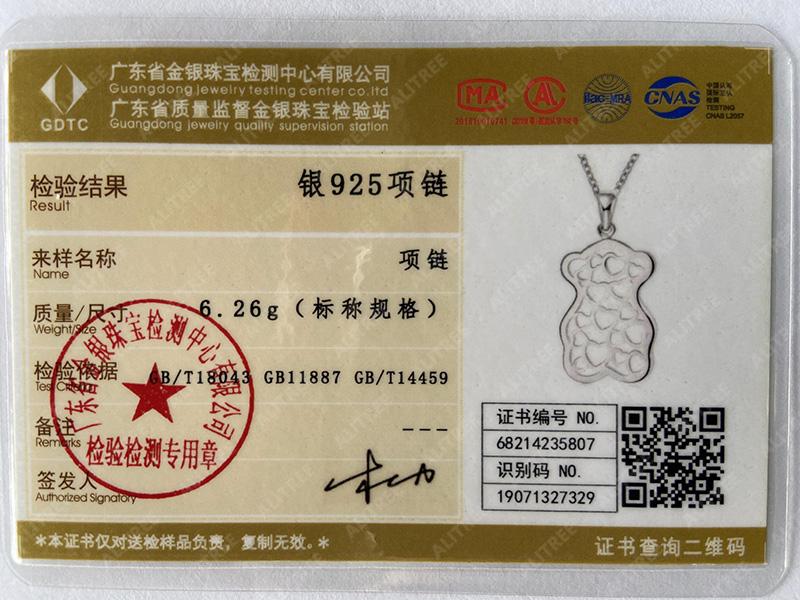 925 Sterling Silver Little Bear Pendant Necklace for Women's Fashion Charm Jewelry