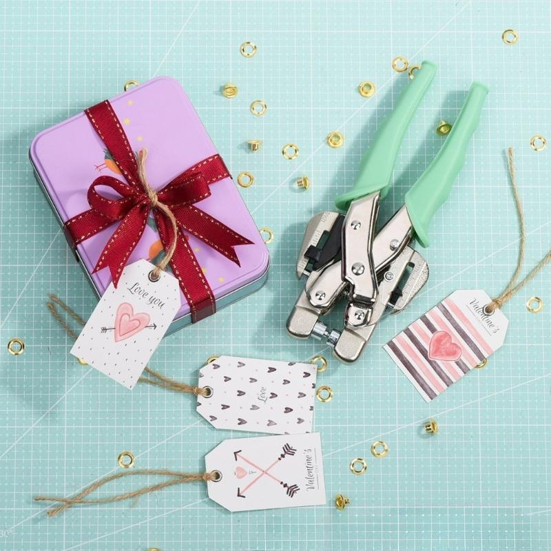 Professional 1/8 And 3/16 Inch Hole Punch Pliers Set For Leather Paper And Fabric Crafting Projects With Silicone Handle