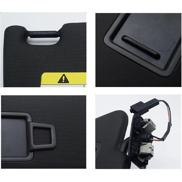 Car Inner Sunvisor Sun Visor Sun Shade with Mirror Light Compatible With Porsche Macan 2014 2015 2016 2017 2018 2019 2020 2021 2022(Front Left Black)