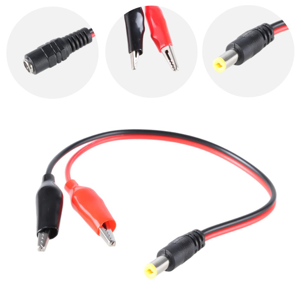 Multipurpose DC5.5x2.1mm Male Female to Crocodile Clip Power Cord 12V Power Cord for Electronic Devices