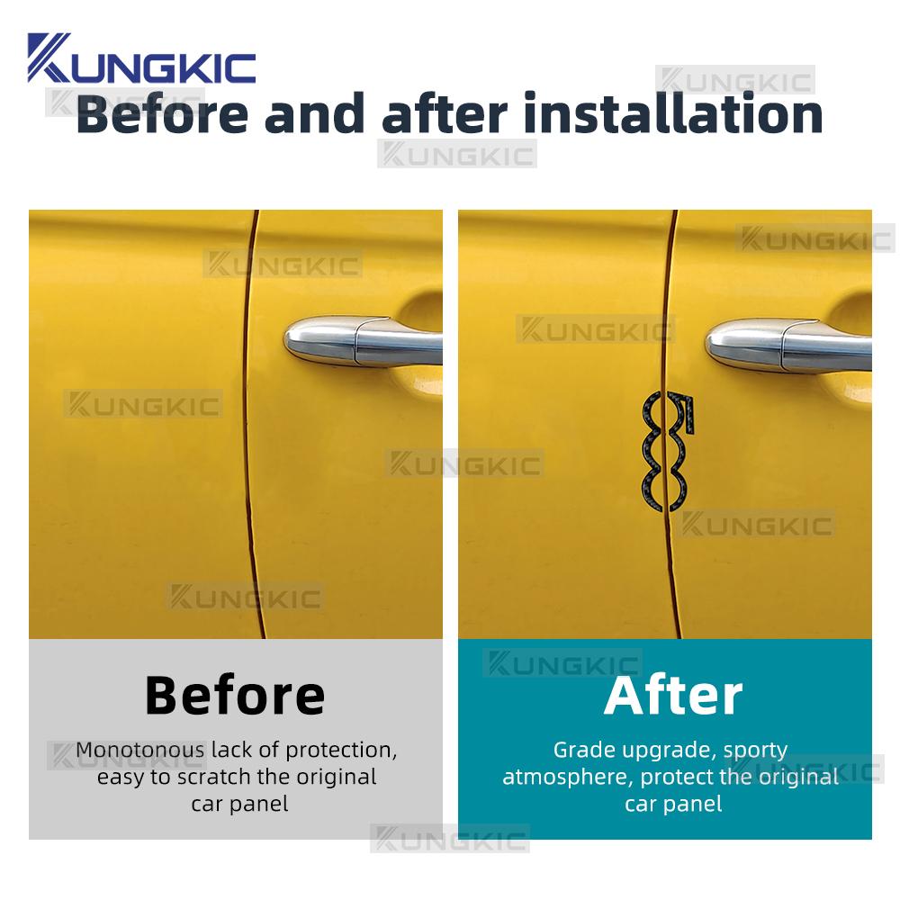 Real Soft Carbon Fiber Sticker For Fiat 500 500C 2008-2025/ For Abarth 595 695 595C 695C 2012-2025 LHD RHD Car Door Decor Trim