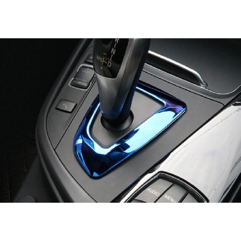 For BMW 3 4 Series GT 2013- Shift Small Panel Trim Blue Steel Console Gear