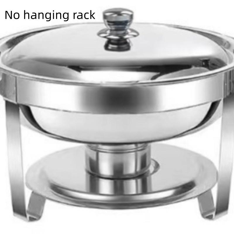 Alcohol Stove Large Capacity Circular Gold-plated Insulated Heating Furnace Hotel Restaurant Stainless Steel Buffet Stove