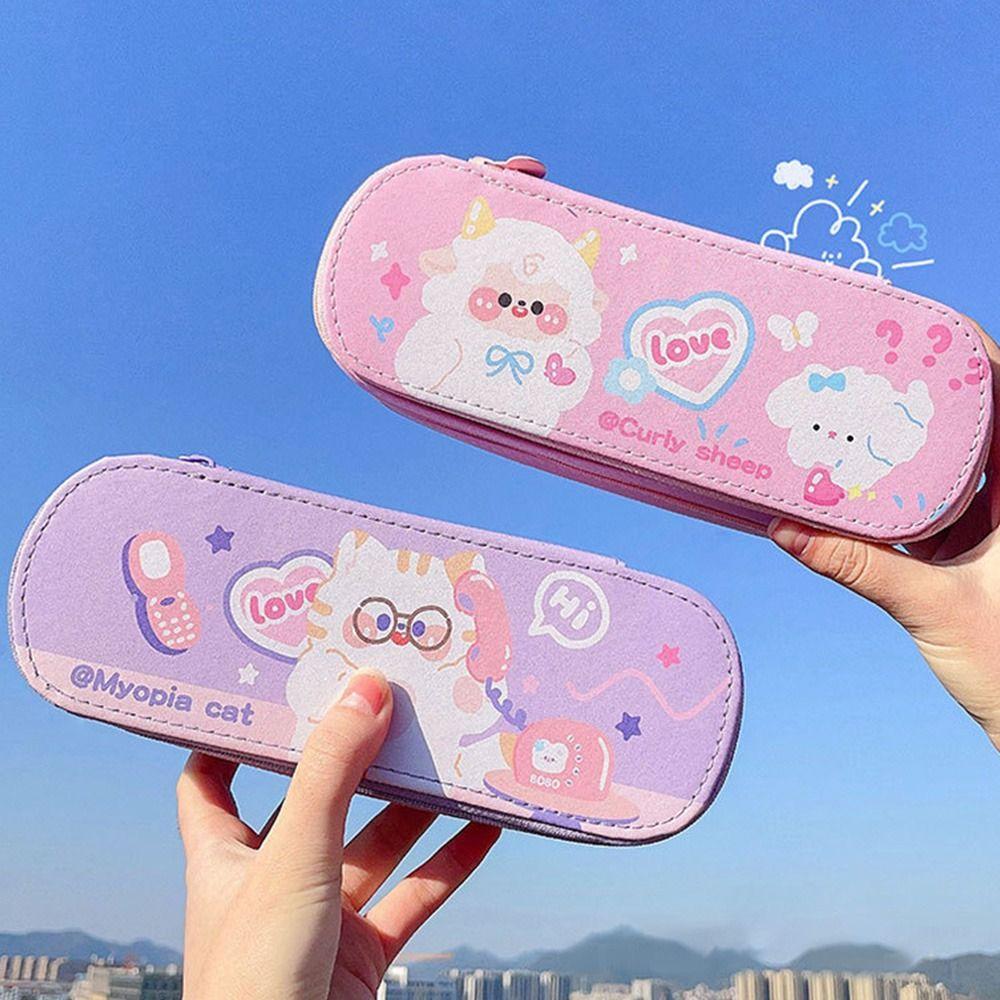 

Double-layer Large Capacity Cute Pencil Case Storage Case Stationery Box Pencil Box