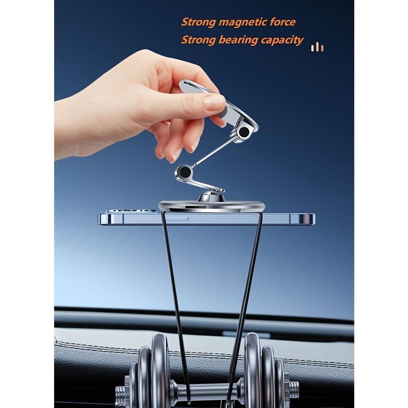 Car Mounted Magnetic Phone Holder, Foldable Magnetic Navigation Fixed Bracket On Dashboard