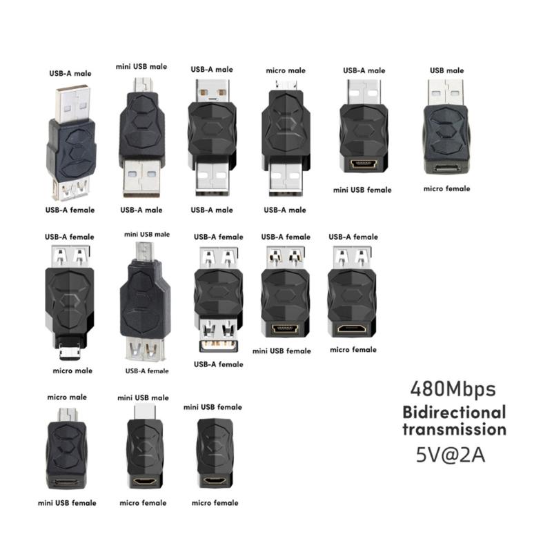 USB2.0 Adapter Micro/Mini Stecker Buchse Konverter Anschluss USB Ladeadapter für Computer Tablet PC Mobiltelefone
