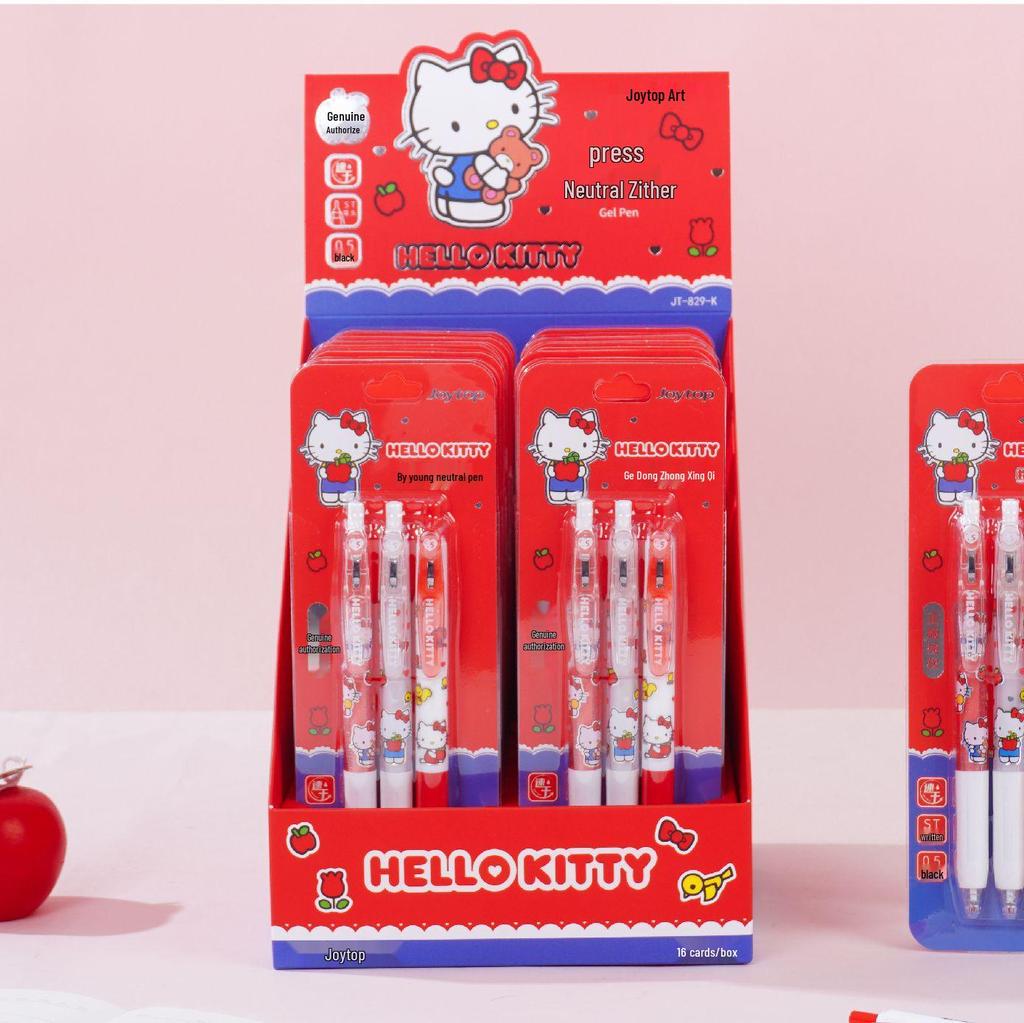 Hello Kitty Sanrio Black Click Pen - Student Exam Special, Smooth ST Nib