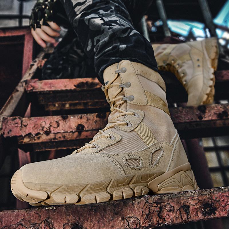 Men's Plus Size Lightweight Combat & Tactical Boots - Puncture-Proof Desert Outdoor Footwear