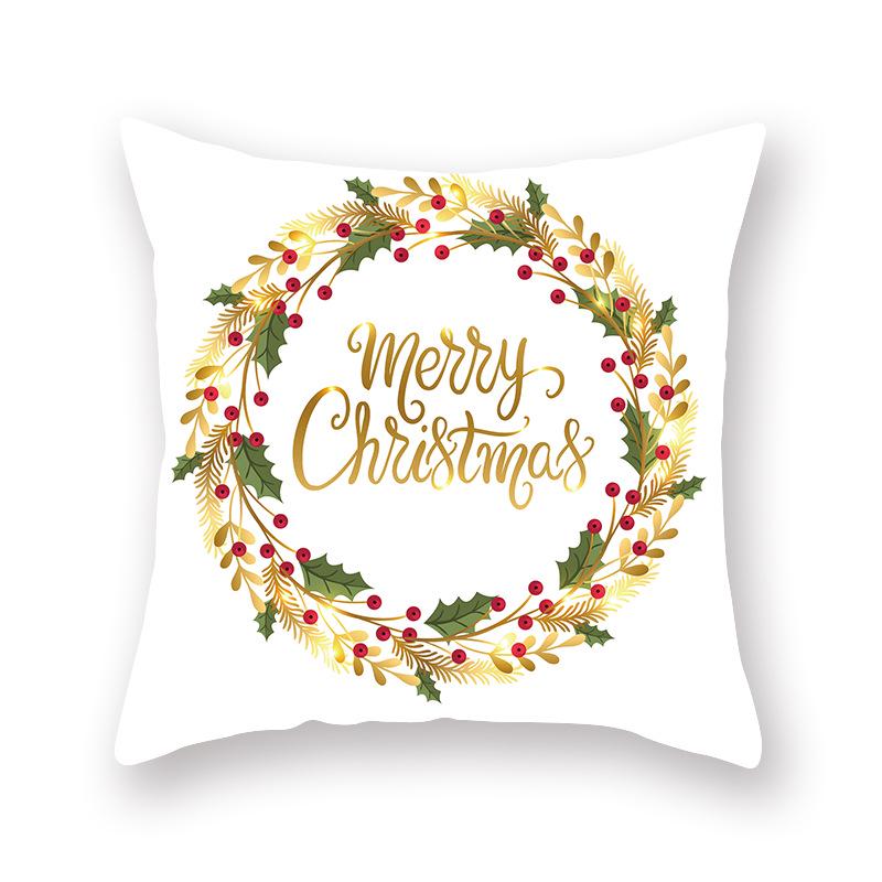 2024 New Christmas Golden Pillow Cover Sofa Car Office Seat Cushion  Bedroom Room  Year Home Decoration Holiday Gift