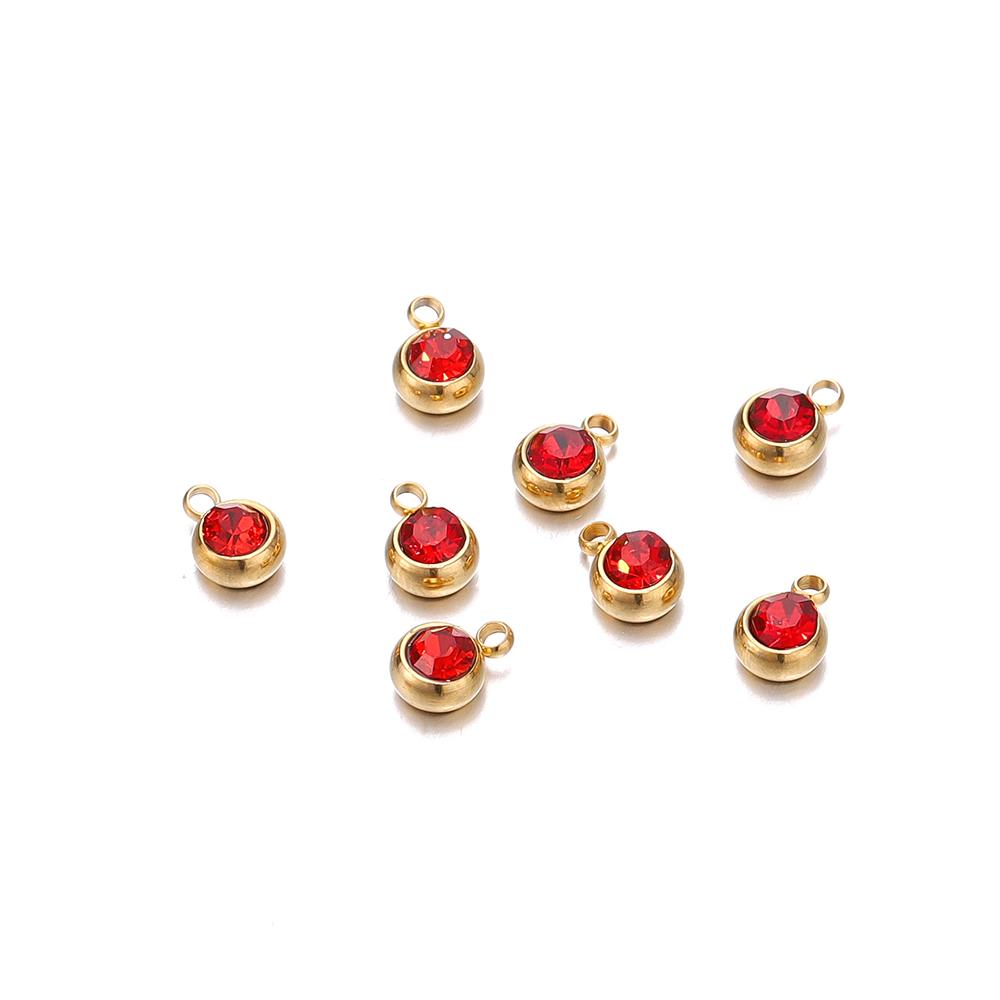 20 Stück 6mm Edelstahl Strassperlen Goldfarbe Kristall Anhänger für DIY Halskette Armband Charm Schmuckherstellung