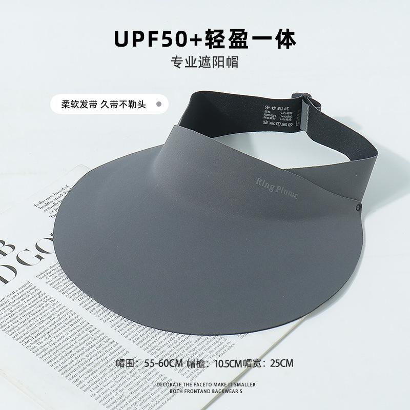 

Пустая сверху дышащая шляпа от солнца, кепка с широкими полями для защиты от солнца, летняя дорожная шляпа от солнца для поездок на работу, женские прямые волосы Adjustable темно серый