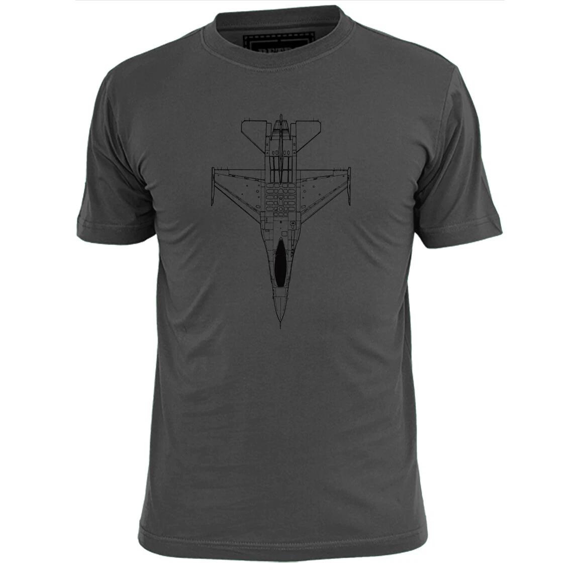 Mens F16 Falcon Fighter Aircraft Blueprint T shirt S