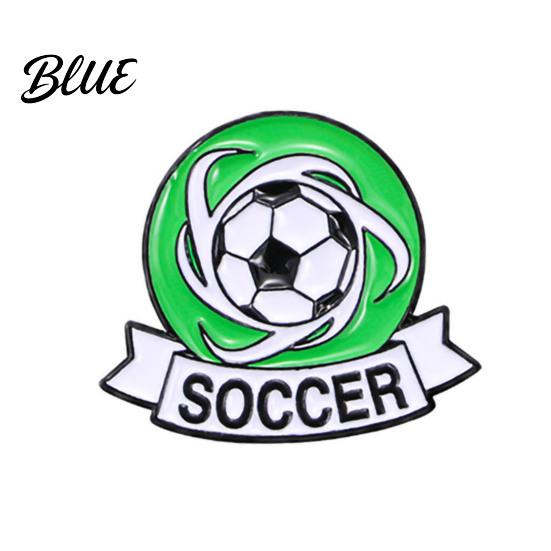 Denim Jacket Pin Enamel Brooch Zinc Alloy Texture Football Shape