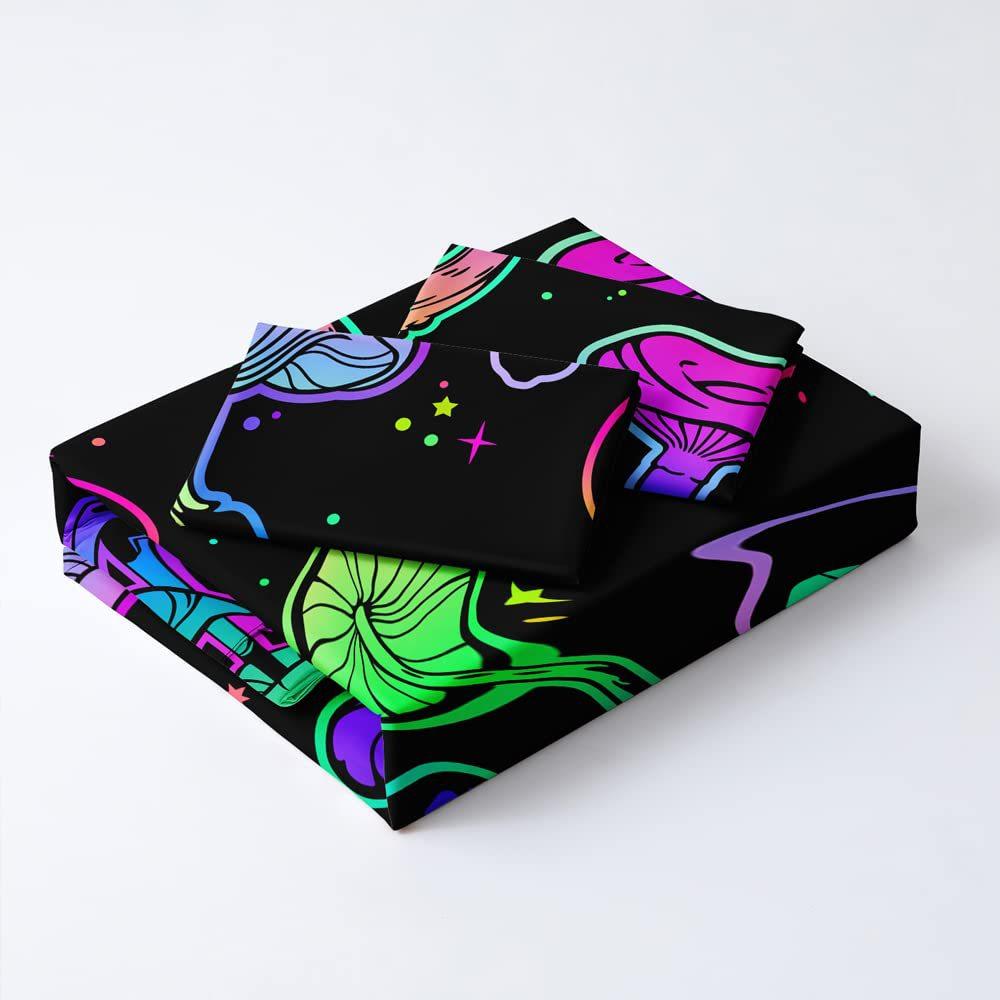 Psychedelic Mushroom Three-Piece Quilt Cover 3D Digital Printing Bedding Set Color Bed Cover