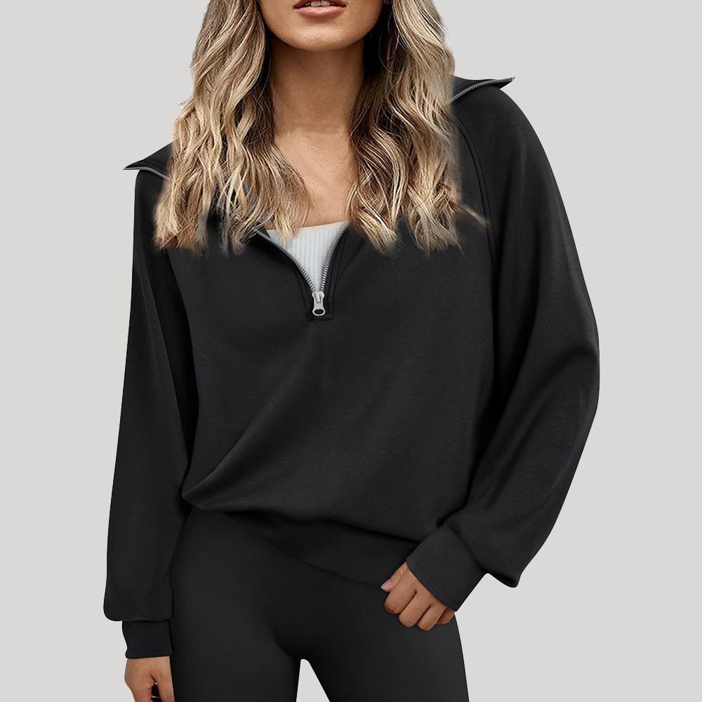 

Women Zip Up Polo Sweatshirt Ladies Hoodies Hooded Pullover Jumper Tops Blouse