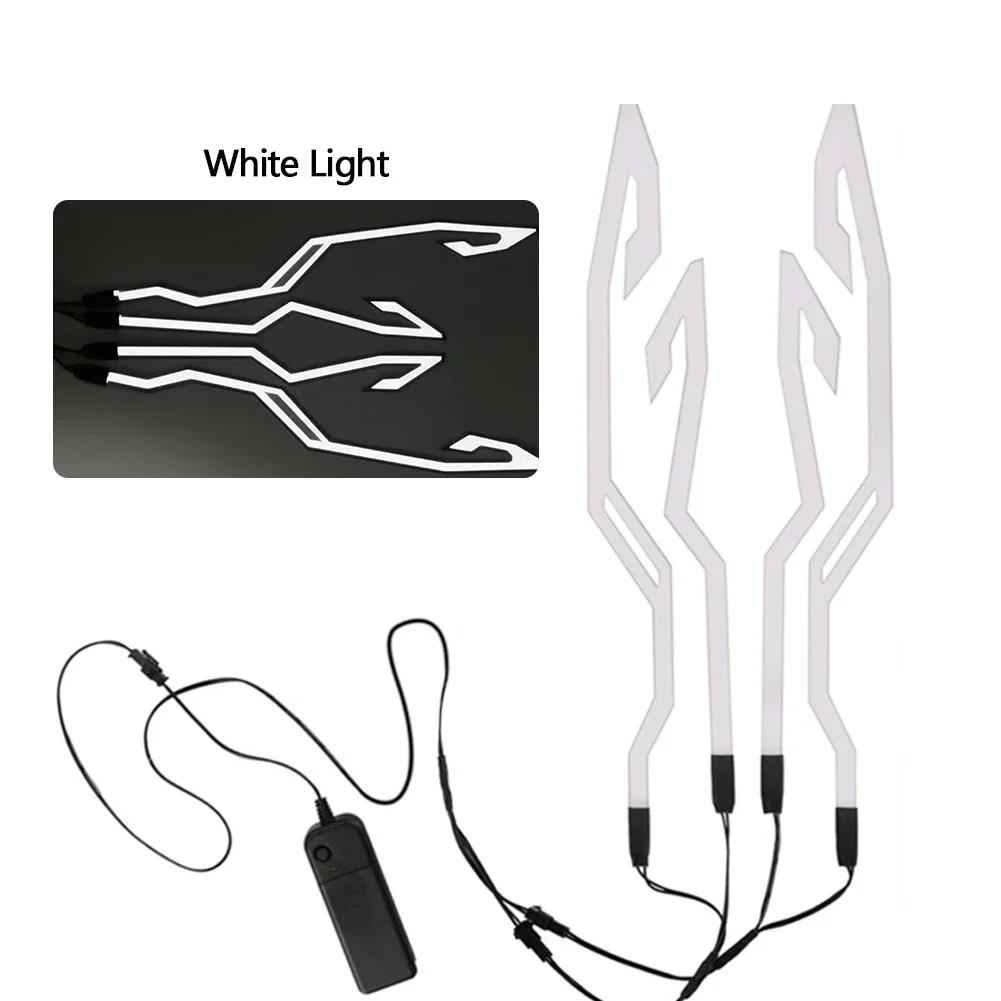 Waterproof Motorcycle Bike Helmet LED Cold Light Strip EL Sticker 4 Flashing Warning Lights Night Riding Helmet KitSpeed Sensors 6