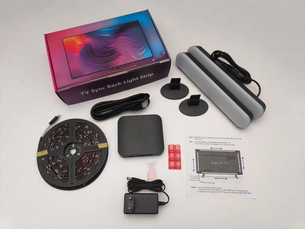 Graffiti Smart RGB LED TV Backlight Set - Colorful Synchronous Ambient Light Strips
