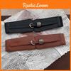 Chic Brown Faux Leather Wide Waist Belt For Women Enhancing Fashionable Outfits