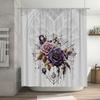 Gothic Halloween Shower Curtain with Spidersweb Design in Purple Rose Color for Bathroom Decoration 3D Printed Polyester Fabric