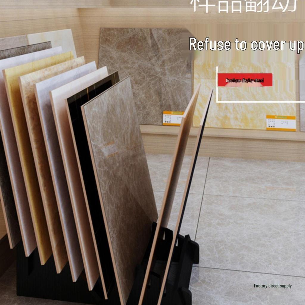 Wooden Tile Display Stand: Vertical Floor Tile Sample Rack for Multi-Functional Use, 800x600 Floor-Standing Insert Design