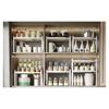 Tabletop Kitchen Storage Rack White Plastic Double Layers Telescopic Kitchen Shelf Organizer for