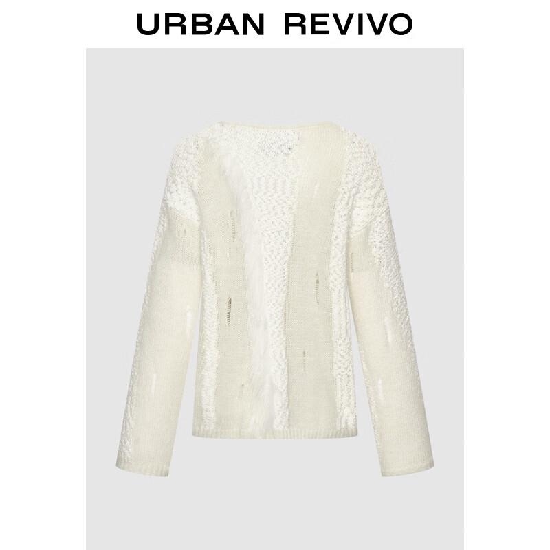 

UR 2025 Fall Women s Charming Patchwork Distressed Knit Sweater UWG950252 M