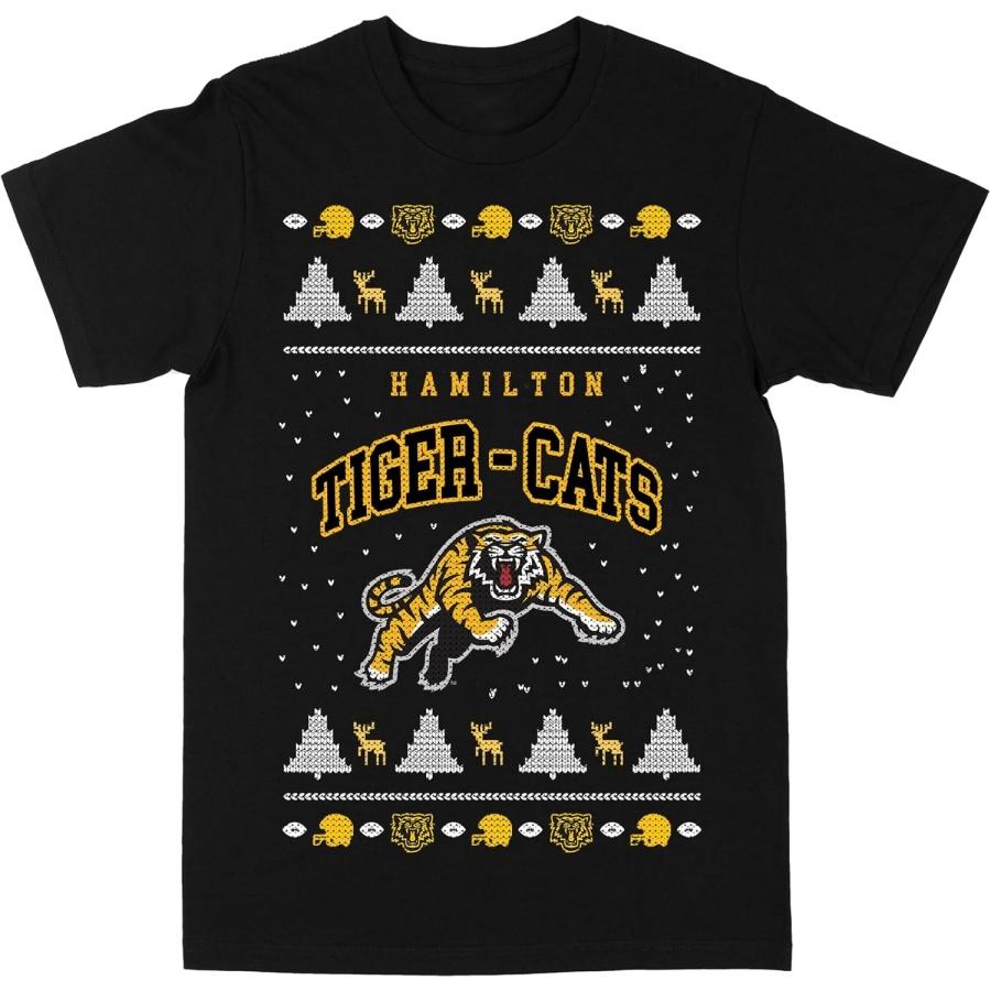 CFL Hamilton Tiger Cats Ugly Christmas 2023 Black T-Shirt XXXXXL чёрный