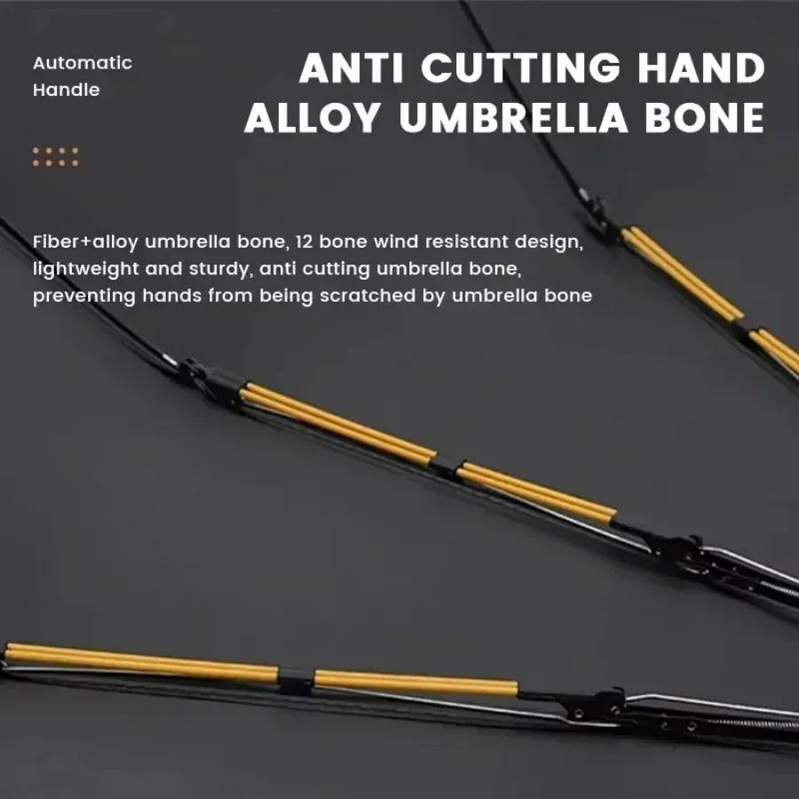 Weather Umbrella 24-Bone Double Keel Black Glue Fully Automatic Folding Umbrella Thick Durable Keel UV Resistant Reinforced