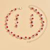 GemChic Women's New Exquisite Colorful Crystal Rhinestone Sparkling Collarbone Necklace Earrings Two Piece Set Birthday Christmas Jewelry Gift