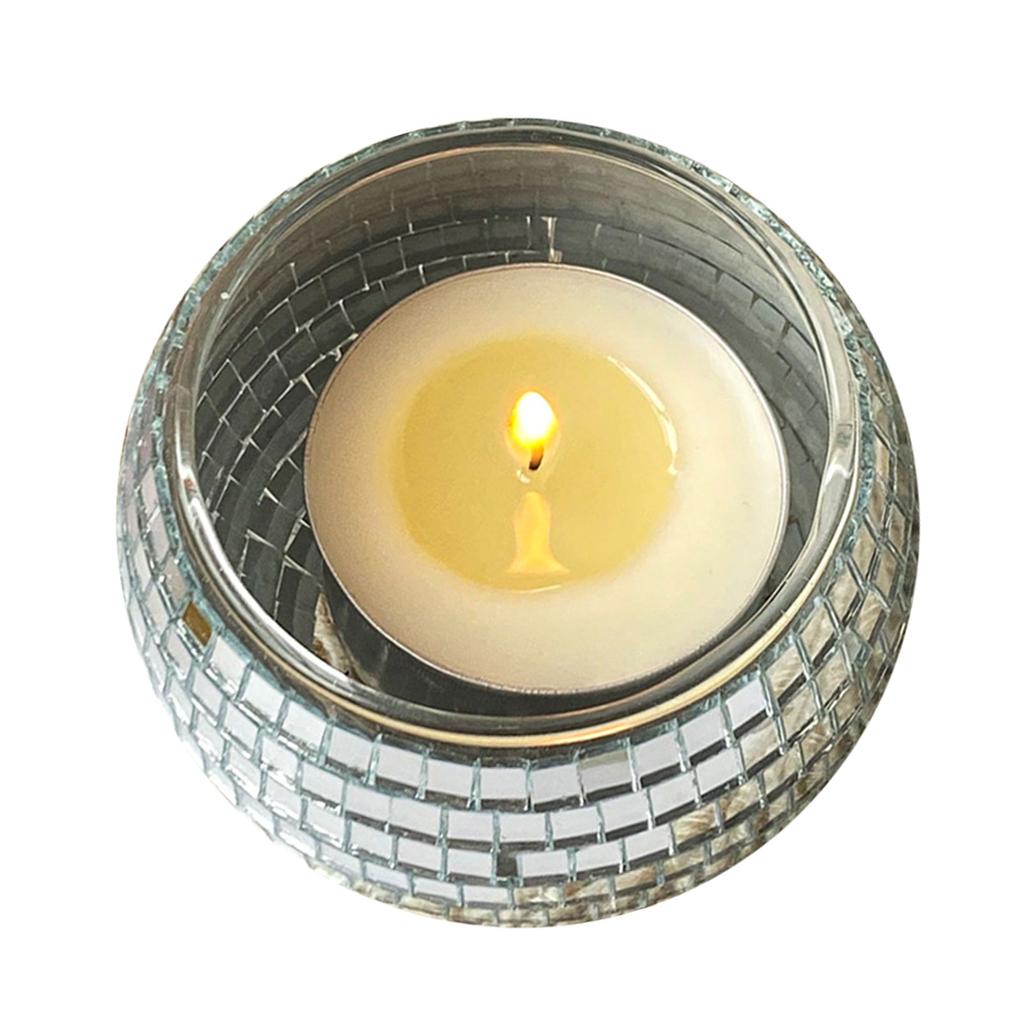 Round Ball Votive Candle Holder Mirrored Ball Tealights Candle Jar for Wedding Birthday Party Table Centerpieces Decors