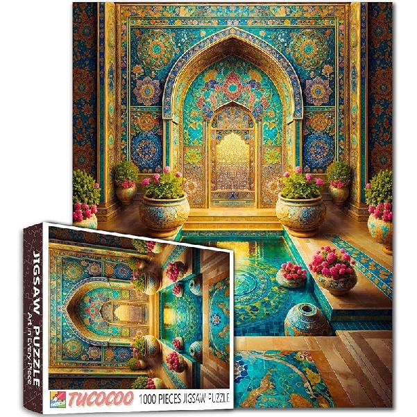 Tucocoo Jigsaw Puzzles 1000 Pieces for Adults-Colorful Seaside Town Hardboard Puzzle-Challenging Puzzle Perfect for Game Nights-DIY Home Wall