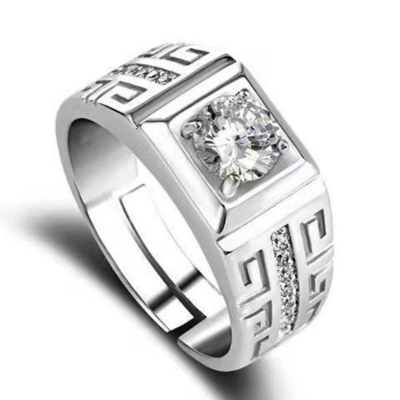 2Pcs/sets Zircon Heart Matching Couple Rings Forever Endless Love Wedding Adjustable Ring for Women Men Charm Valentine's Day