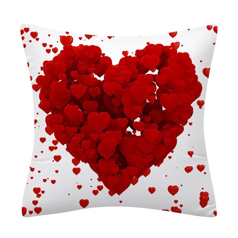 New Pink Red Lover Pillowcase Love Heart Balloon Cushion Cover Modern Nordic Simple White Sofa Bed Throw Pillows Decor Home