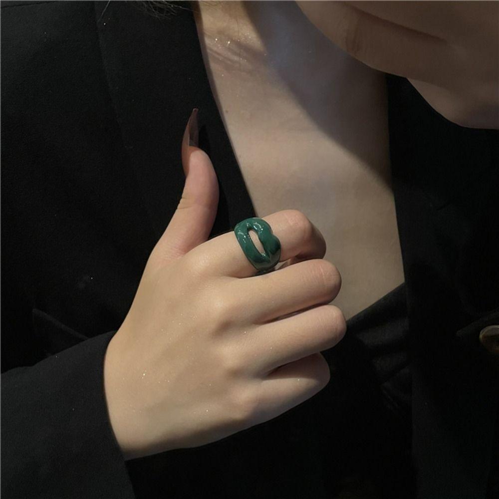Drip Glazed Finger Ring Multicolor Finger Buckle Sweet Women Jewelry  Girls
