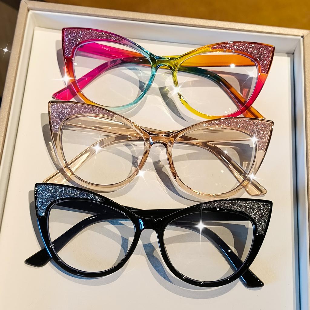 Trendy Cat Eye Glasses Frame, Suitable for Office, Web, Mobile Phone, TV Use, Perfect Gifts for Everyday Stylish Accessories