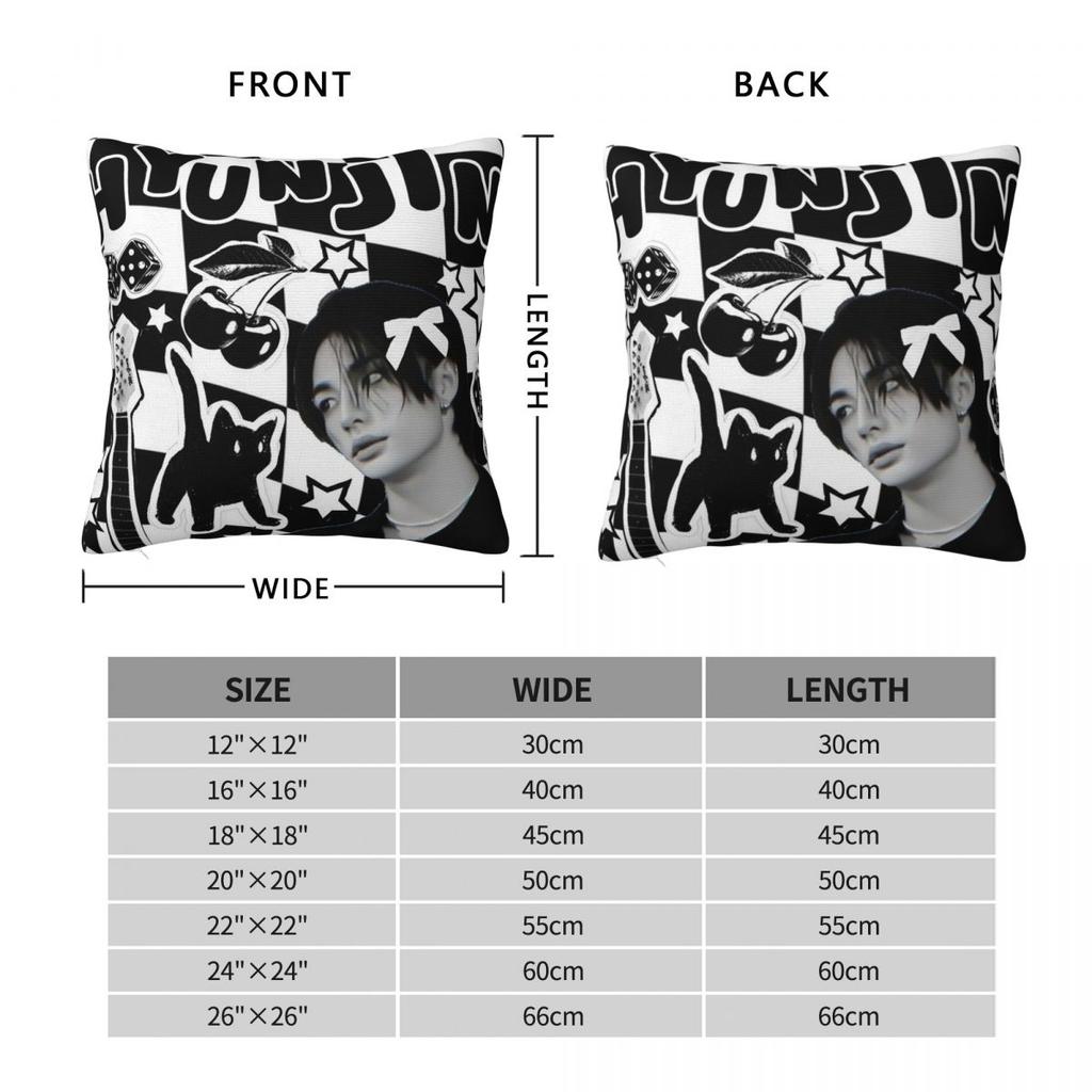 Hyunjin Collage Square Pillowcase Cushion Cover Pillow Case Throw Pillow Cover for Home Sofa Living Room