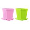 12PCS/Set Colorful Plastic 7cm Square Flowerpot with Tray Office Desktop Plant Grow Container Succulent Pot Garden Nurseries ZYF