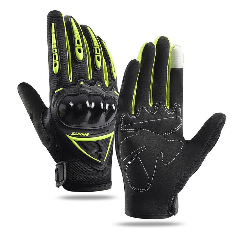 Motorcycle riding full finger touch screen gloves men's sports protection fitness wear-resistant anti-drop locomotive electric vehicle gloves