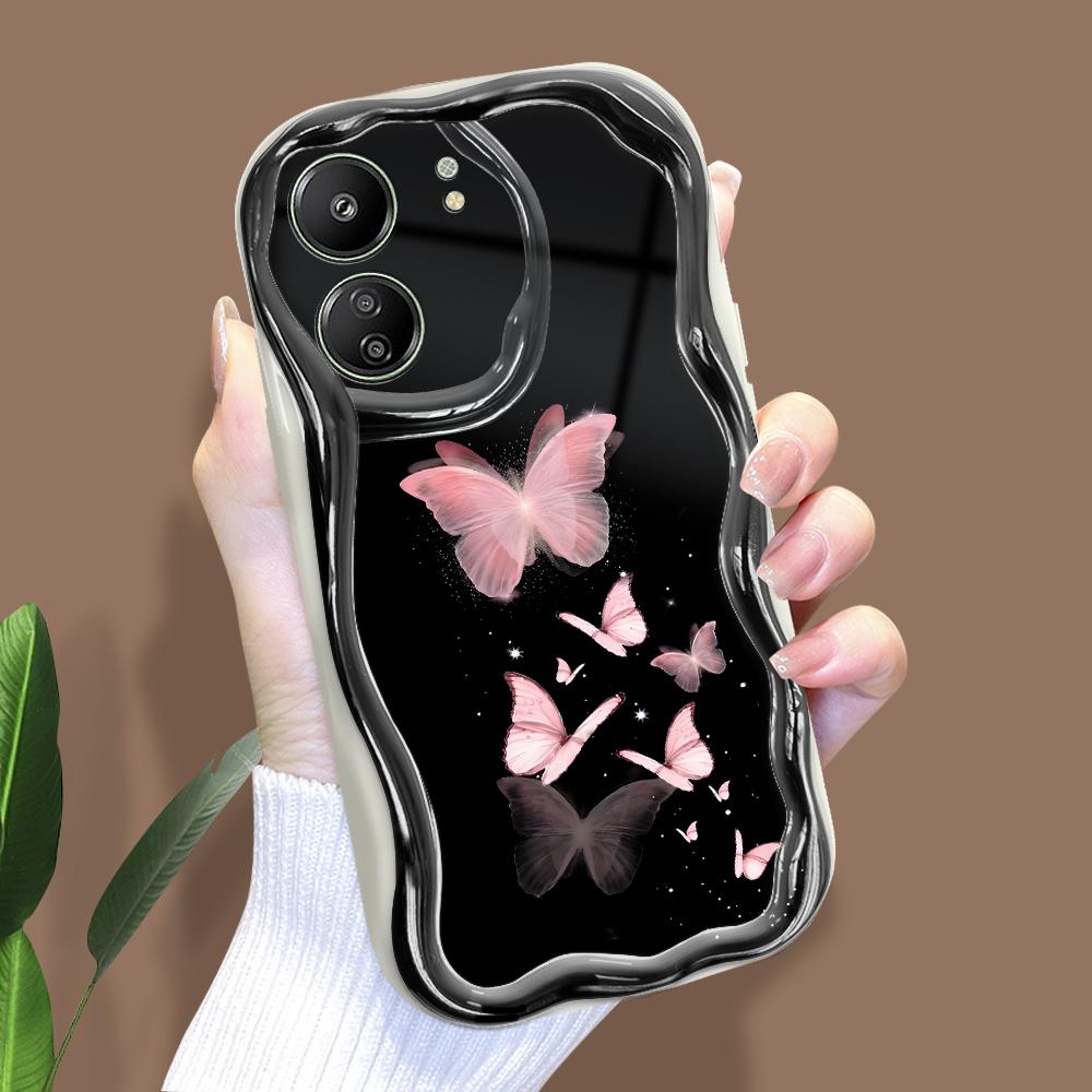 

Милый мультяшный узор, кремовая текстура, мягкий силиконовый чехол с волнистыми краями, чехол для телефона Xiaomi Redmi Redmi K50I белый