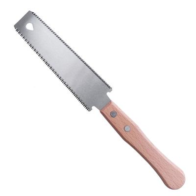 Piccola sega giapponese a mano per il taglio fine del legno, sega a doppio taglio a filo, impugnatura in legno antiscivolo