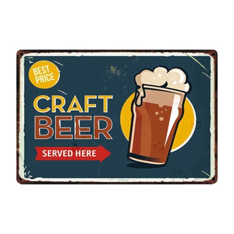 [ WellCraft ] Free Beer Tomorrow Ice Cold Beer Served Here Metal Sign Posters Art Vintage Mural Painting Custom Decor WW4