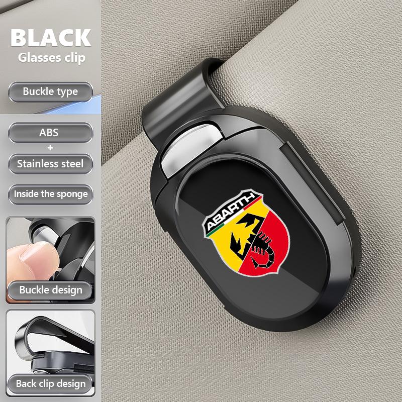 For Abarth Car Sun Visor Glasses Holder Sunglasses Case Eyeglasses Clip FIAT 500 FR Ducato Doblo Freemont Idea Stilo Panda
